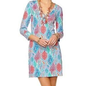 Lilly Pulitzer Medium V Neck Pima Cotton Mini Dress Christy Minno Beach summer